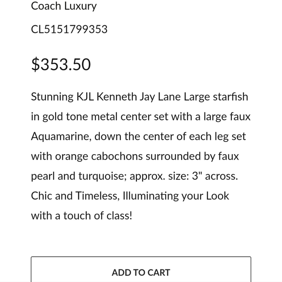 KJL Avon starfish brooch - Picture 5 of 6